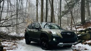 2022 Subaru forester Wilderness Edition off-roading on a snowy trail