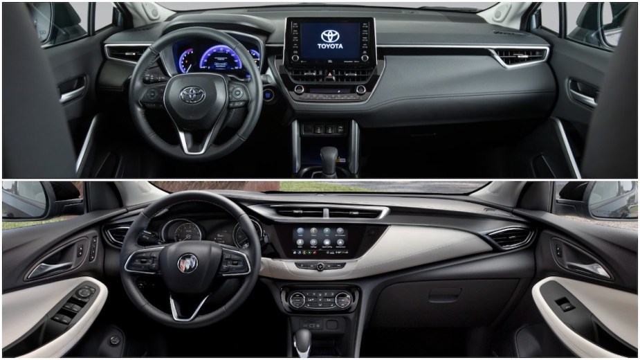 2022 Toyota Corolla Cross and 2022 Buick Encore GX cockpits