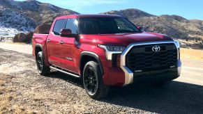 2022 Toyota Tundra front shot around some mountains