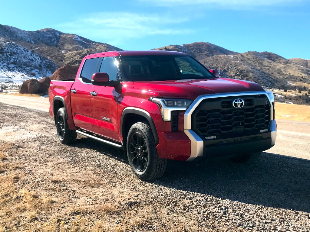 2022 Toyota Tundra front shot near mountains for our full review