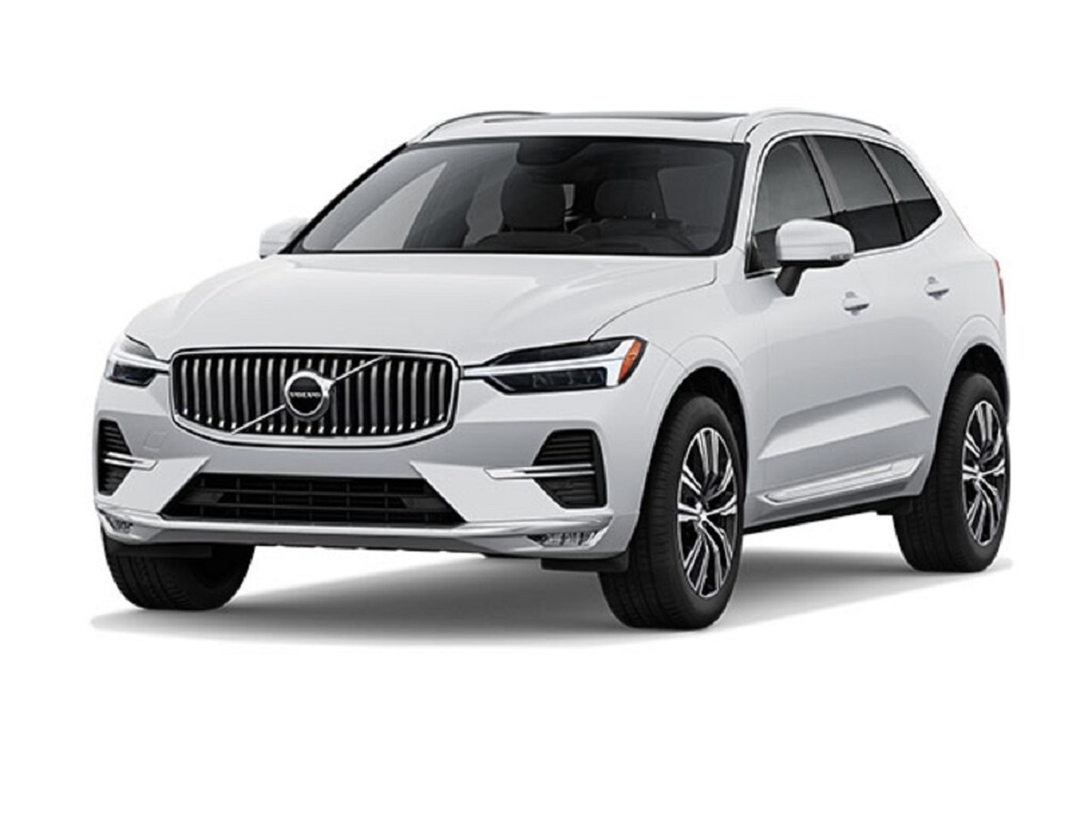 A white 2022 Volvo XC60 against a white background.