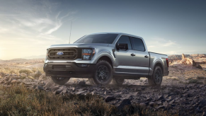 The 2023 Ford F-150 Rattler parked in a field