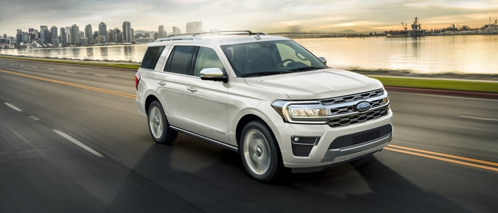 The 2023 Ford Expedition driving on the highway 