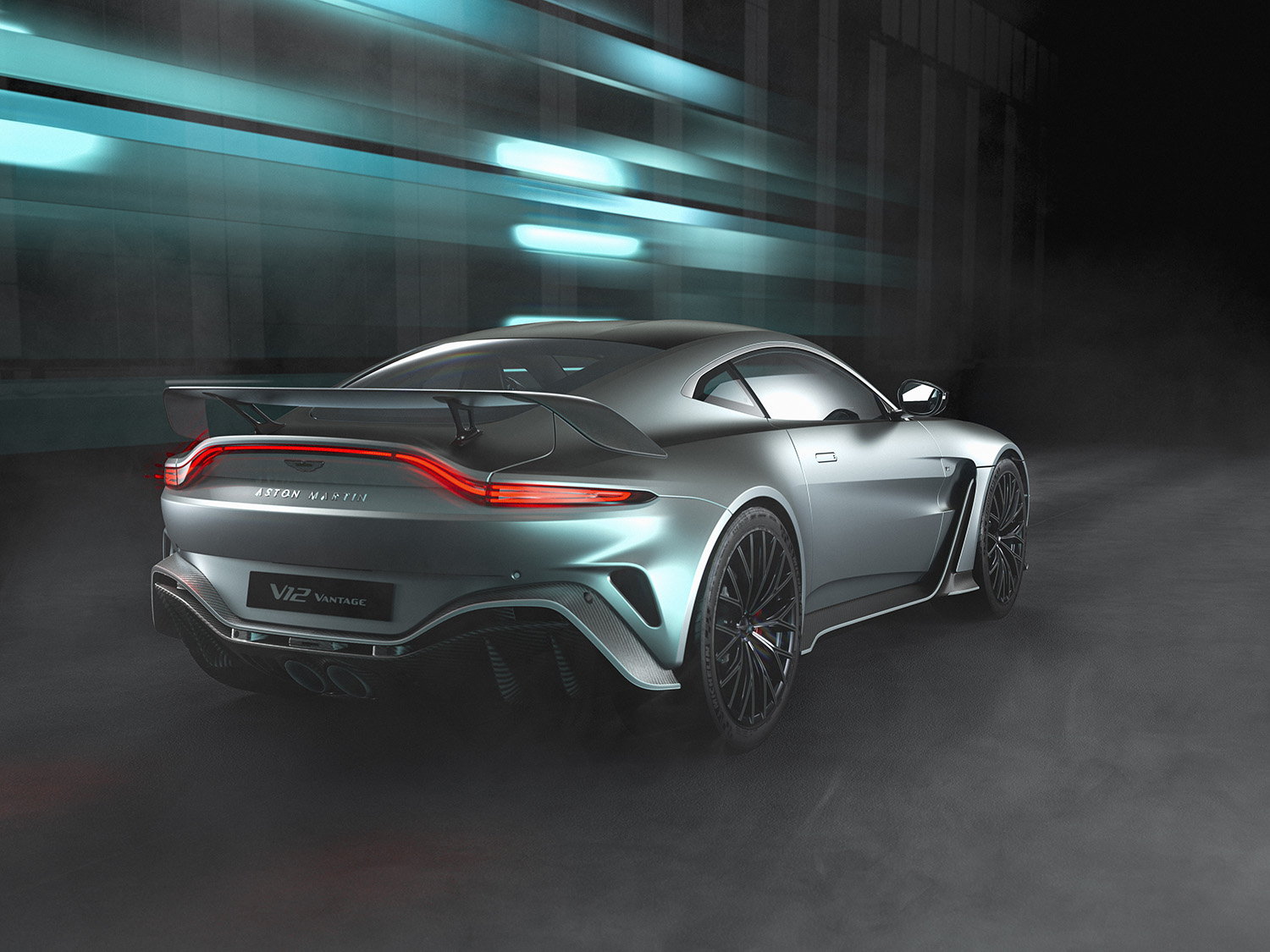 Rear end of the all new limited edition 2023 Aston Martin V12 Vantage