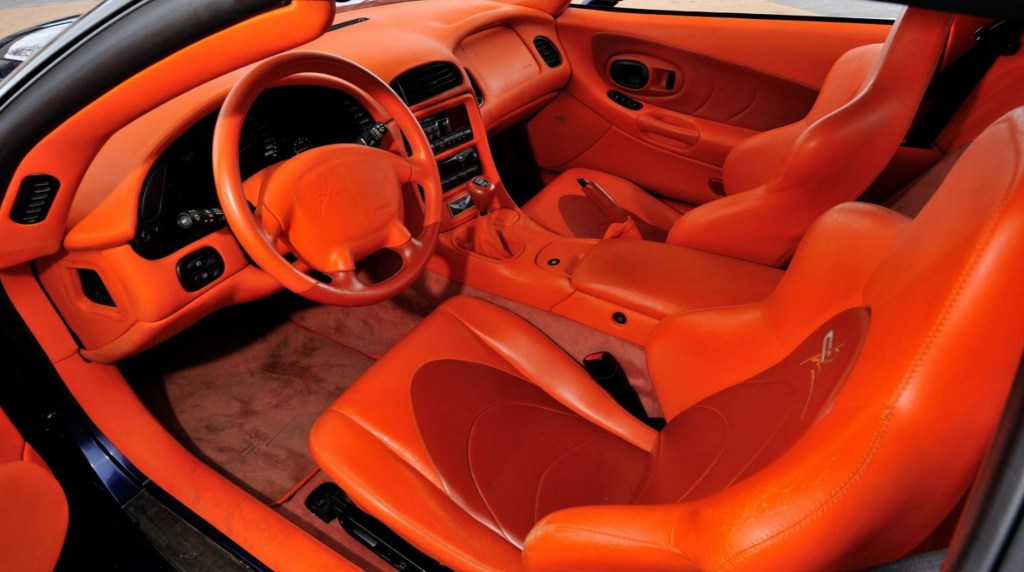 An orange-leather 1997 Callaway C12 interior