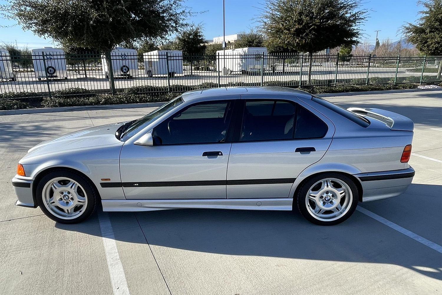 1998 BMW E36 M3 in Silver with automatic transmission for sale on Cars and Bids, driver side view