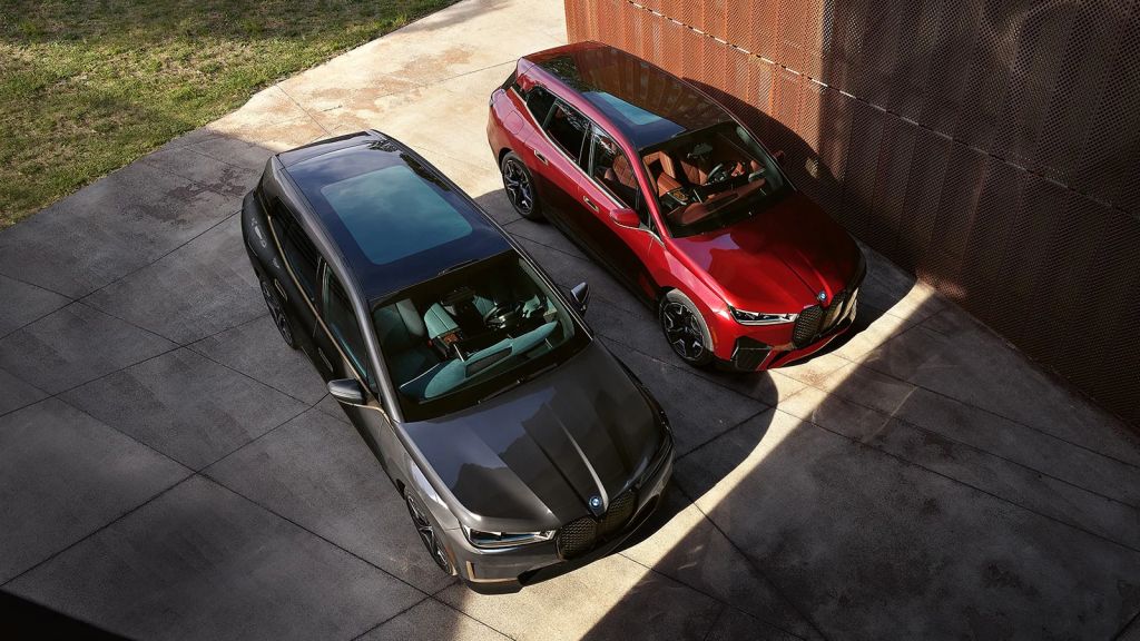 The BMW iX is an all-electric SUV that is available in multiple trim levels.