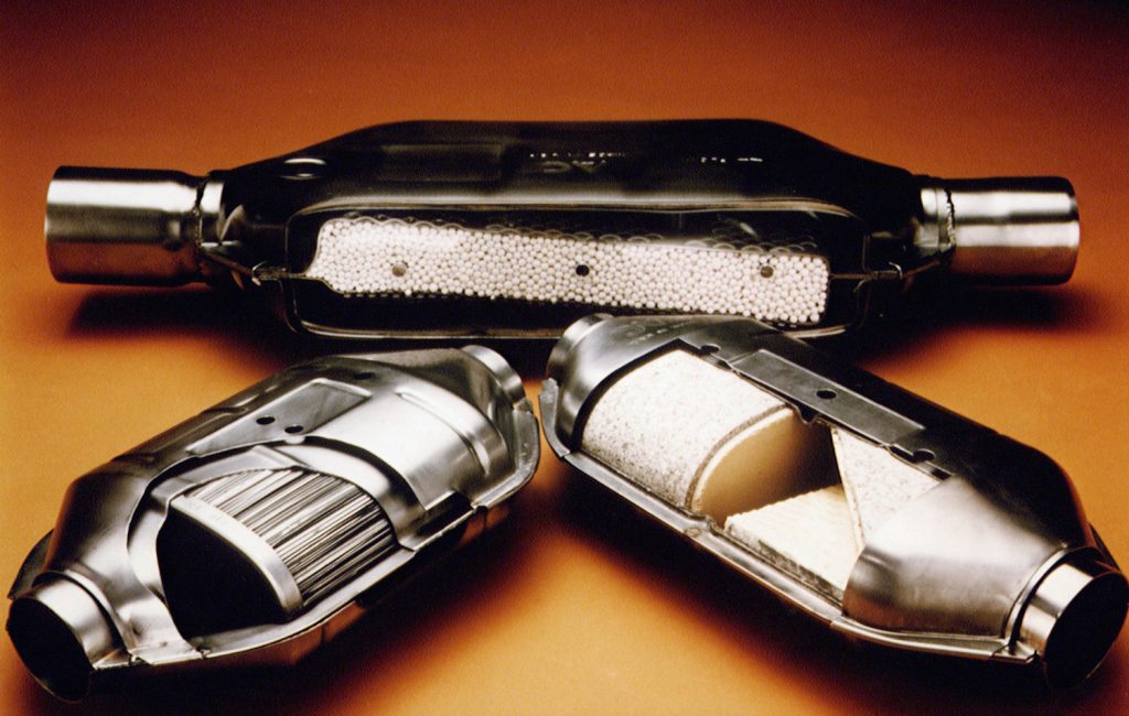 Catalytic converter cut open