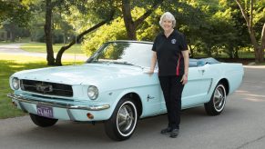 Gail Wise and the first Mustang ever sold, her 1965 convertible