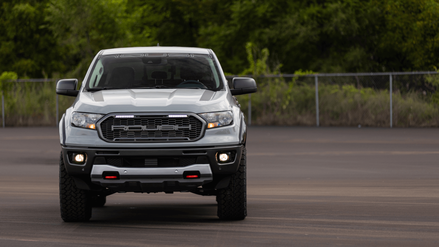 The front of the 2022 Ford Ranger Roush
