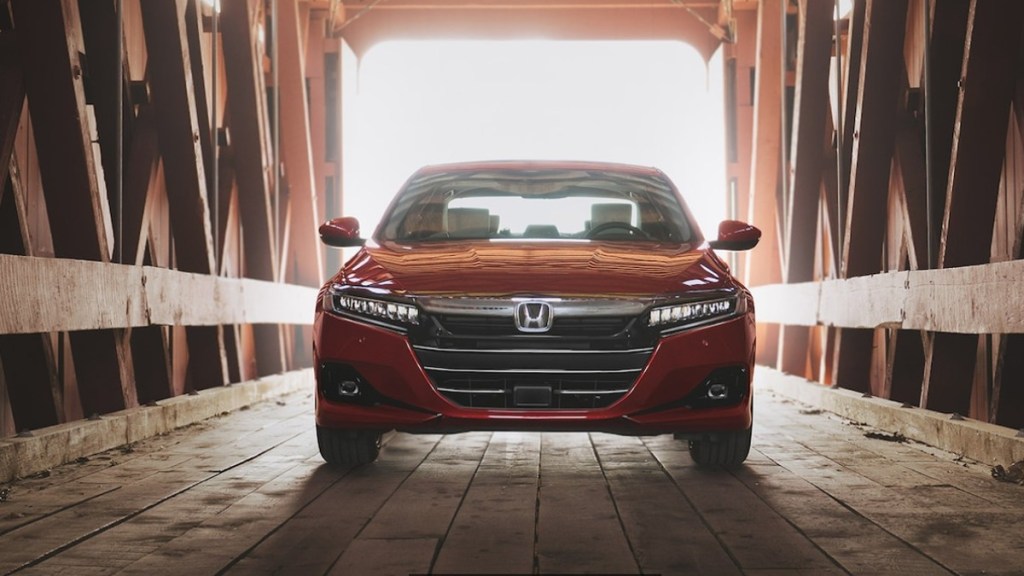 Front view of Radiant Red Metallic 2022 Honda Accord