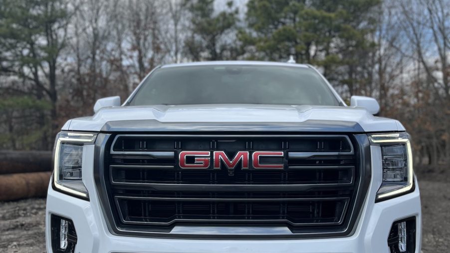 Up close on the GMC Yukon's massive grille