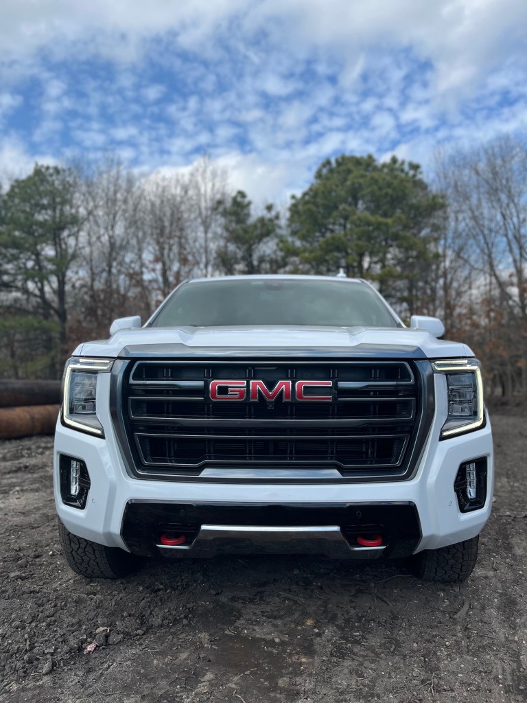 Up close on the GMC Yukon's massive grille