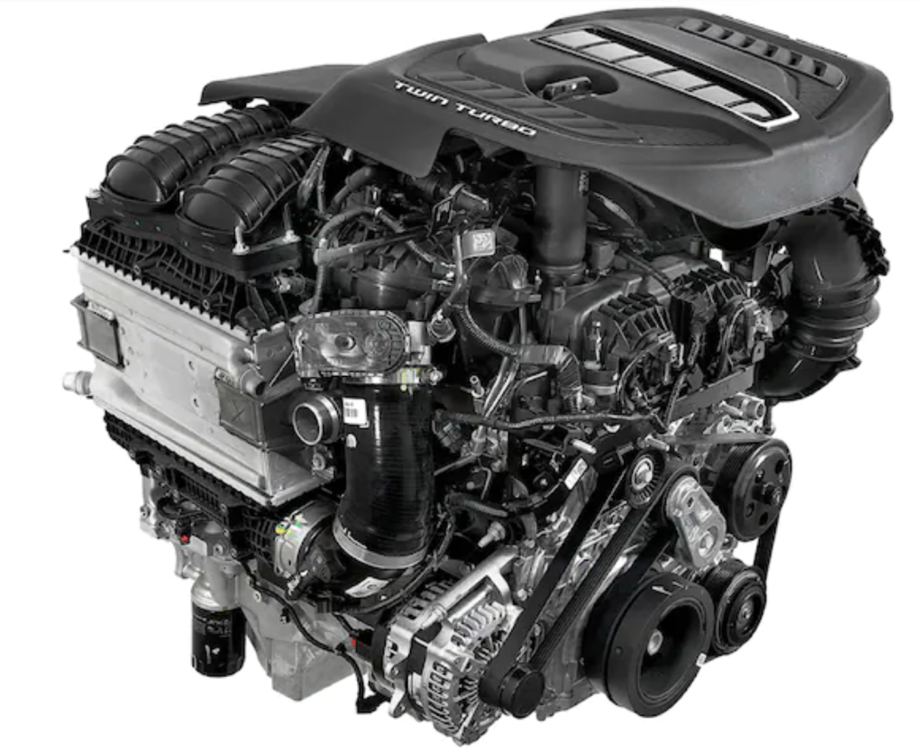 The new Hurricane inline-six engine with a white background 