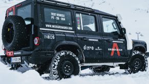 The INEOS Grenadier is an off-road SUV that is powered by a BMW engine.