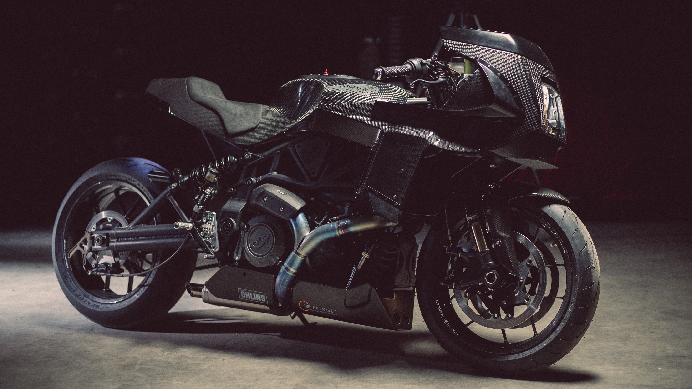 Workhorse Speed Shop's custom carbon-fiber Indian FTR 'Black Swan'