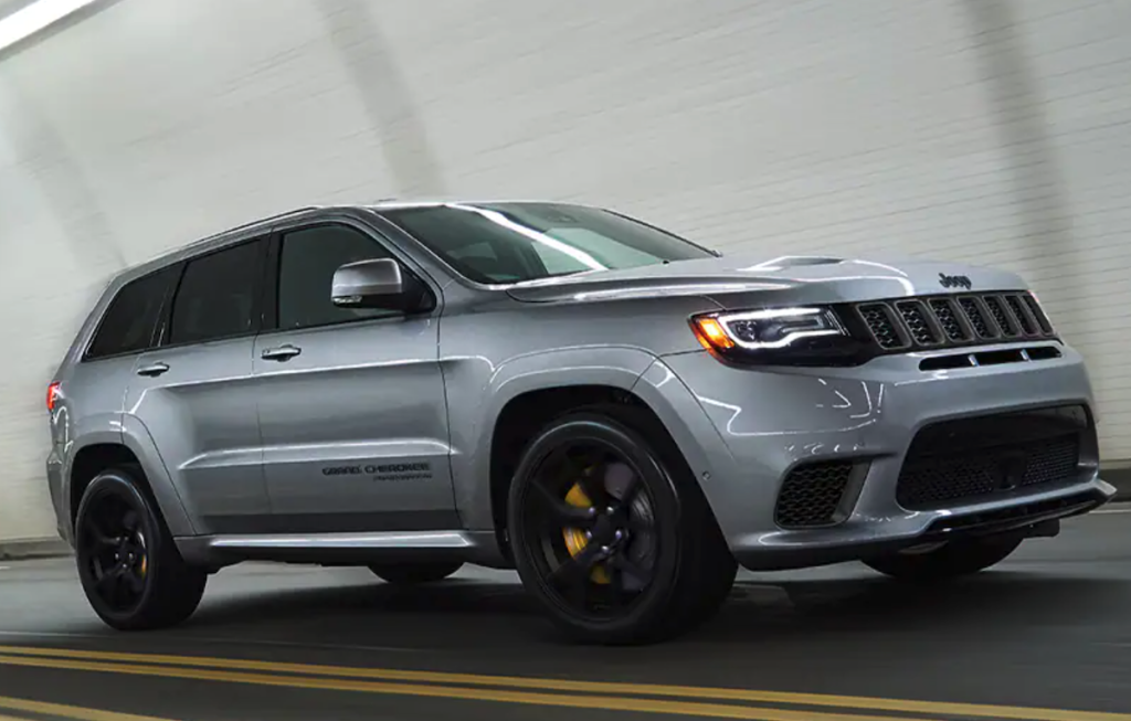 2021 Jeep Grand Cherokee Trackhawk on the road - the Hemi V8 is leaving with electrification in its place.