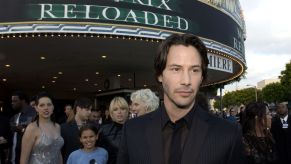 Keanu Reeves at 'The Matrix Reloaded' premiere at the Mann Village Theater in Westwood, California