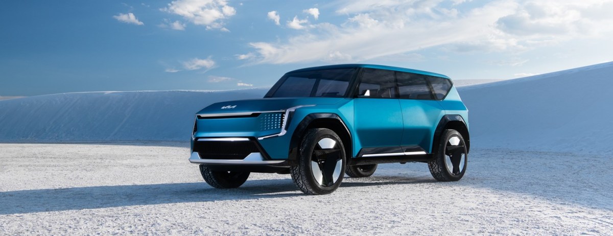 The new Kia EV9 is the first large all-electric SUV from the manufacturer.  