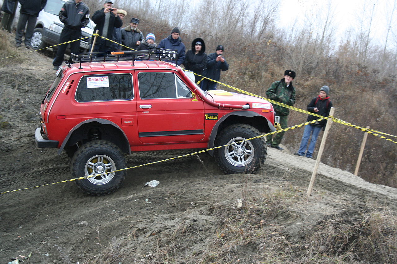The Lada Niva shows off as a 4x4 SUV.