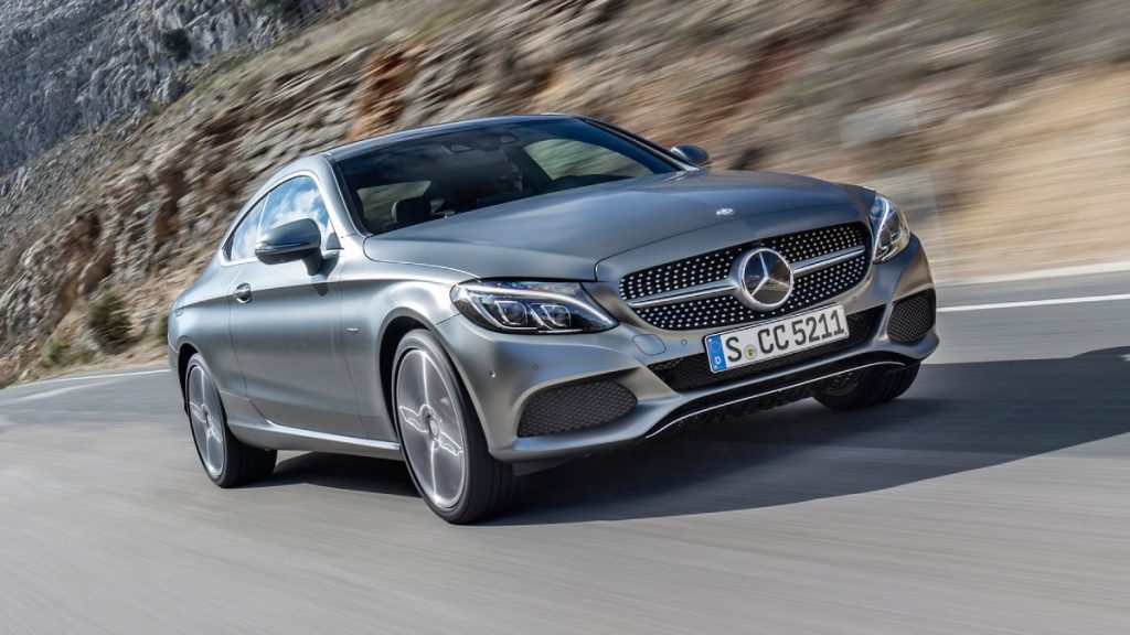 Silver Mercedes-Benz C 300 Coupe on the Road