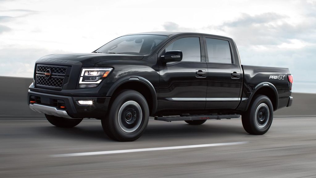 The 2022 Nissan Titan PRO-4X is at-home, both on the road and on the trail.