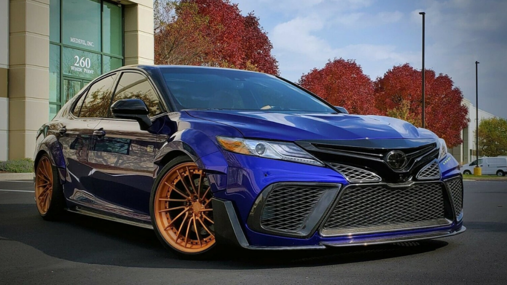 Passenger's side front angle view of custom 2018 Toyota Camry