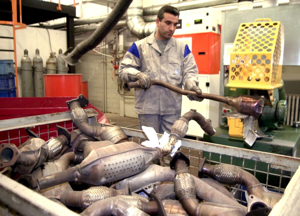 Pile of catalytic converters