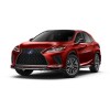 A red 2022 Lexus RX against a white background.