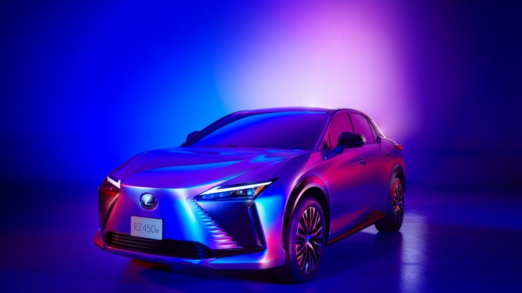 A pre-production model of Lexus's new luxury EV crossover.