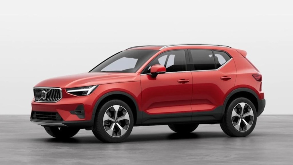 Red 2022 Volvo XC40 posed