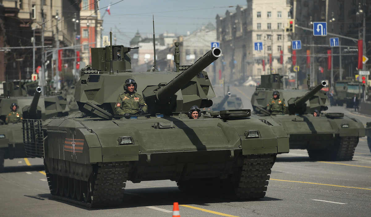 Russian Army T-14 Armata tanks in Moscow in May 2015