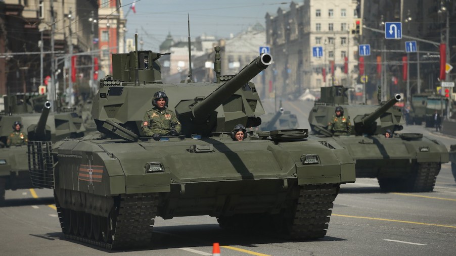 Russian Army T-14 Armata tanks in Moscow in May 2015