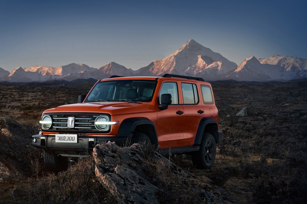 The Tank 300 is a smaller, Land Rover-inspired, two-row SUV sold in China.