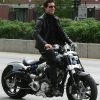 Tom Cruise on his Confederate Hellcat motorcycle arriving at the Mission Impossible III premiere