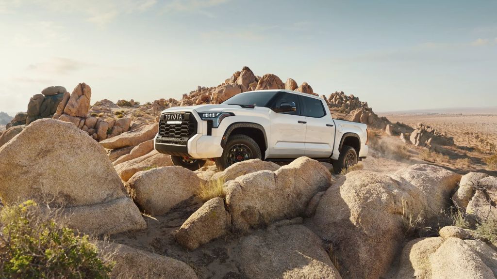 The 2022 Toyota Tundra is a full-size truck with a hybrid powertrain.