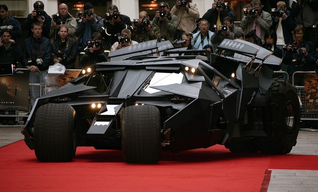 The Tumbler on display at Batman film premiere.