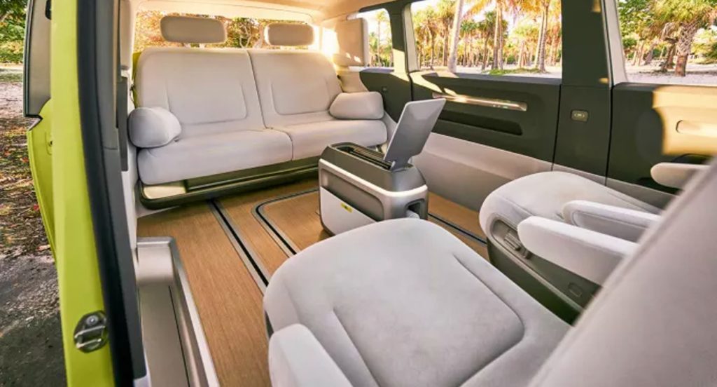 The interior of a 2023 Volkswagen ID. Buzz. 