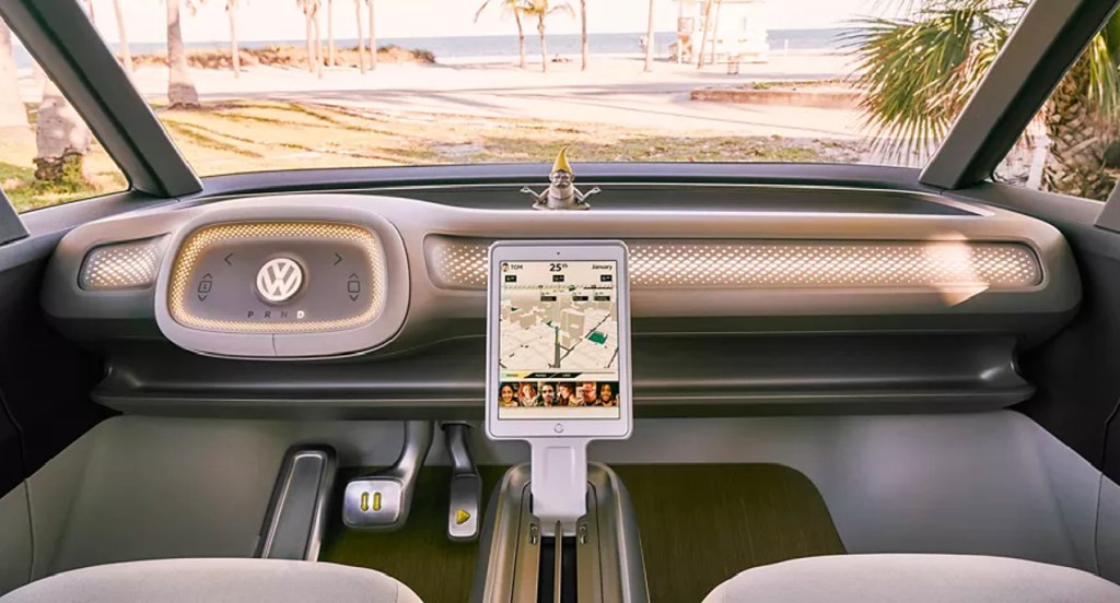 The interior of a Volkswagen ID. Buzz concept.