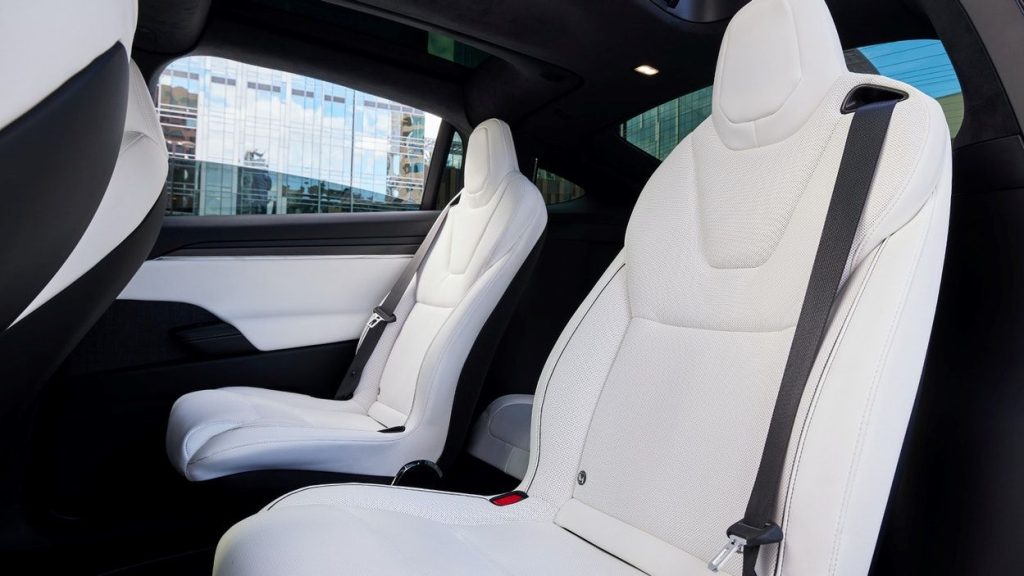 White seats in new Tesla Model X Plaid that you can win for Omaze contest
