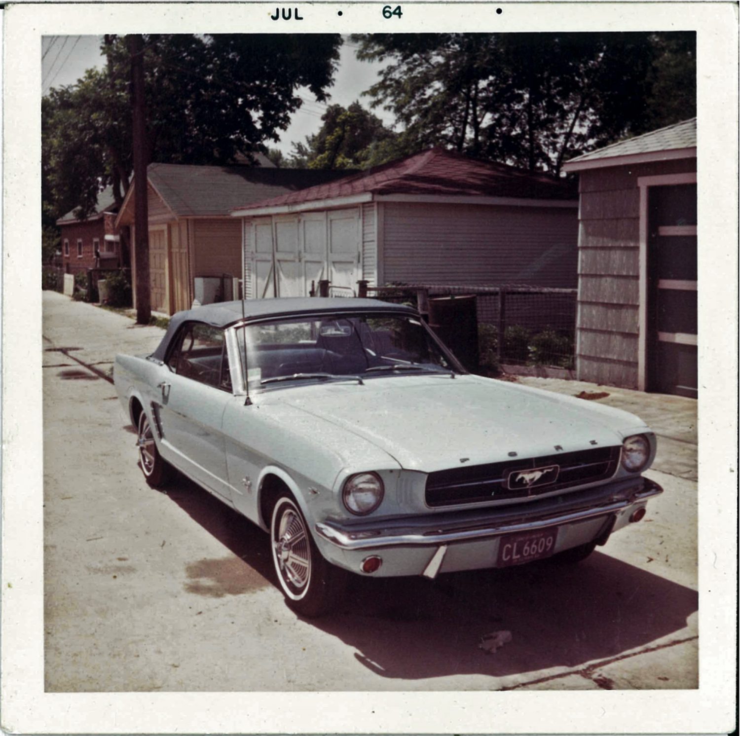 Gail Wise's 1965 Ford Mustang Convertible in summer 1964