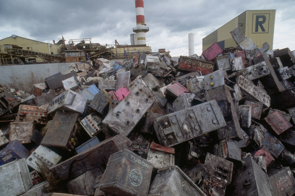 Batteries at Recycling Center