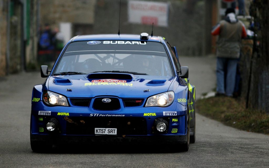 Subaru STI rally car at Rallye Automobile Monte Carlo 2008