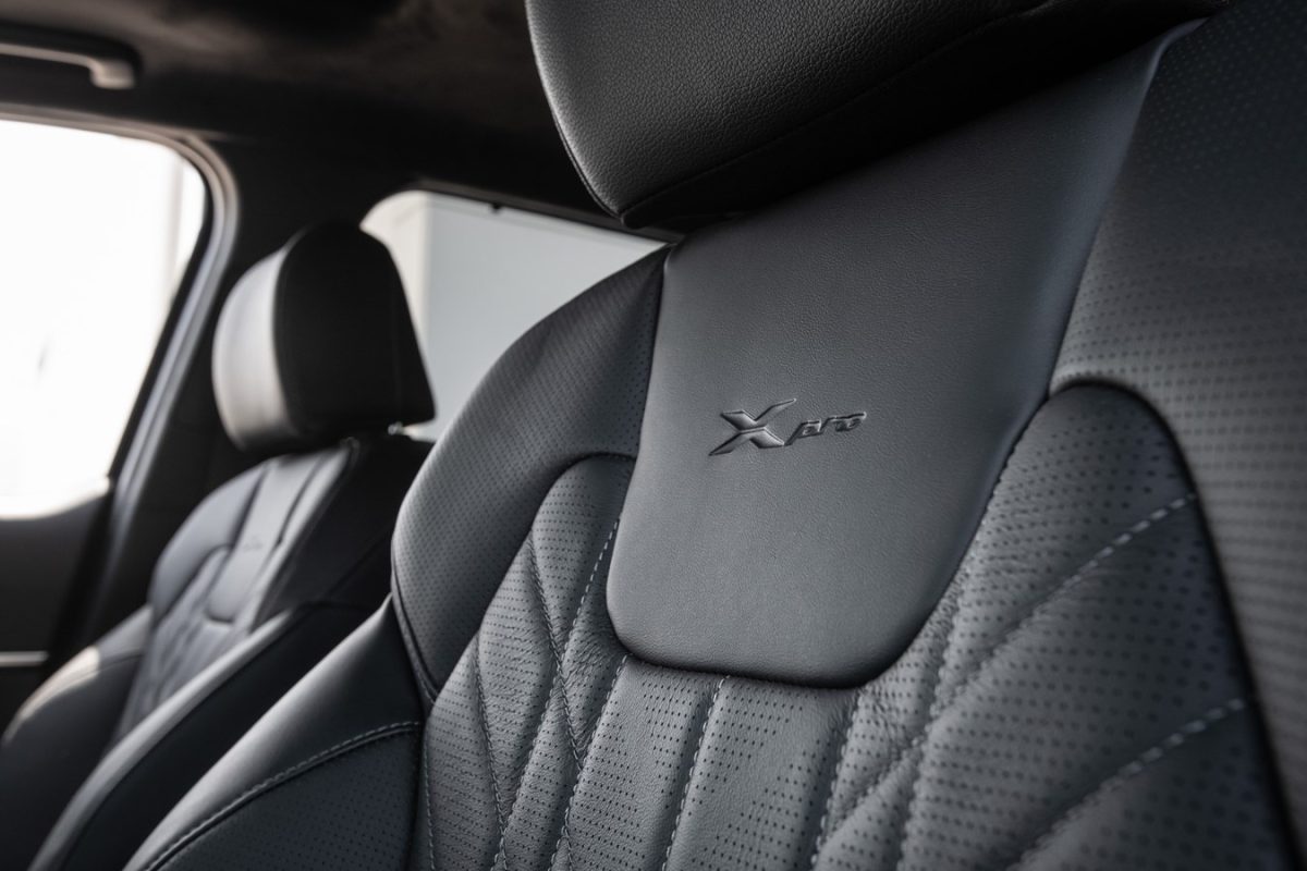 The new 2023 Kia Telluride X-Pro features new embossed seats with the X-Pro logo. 