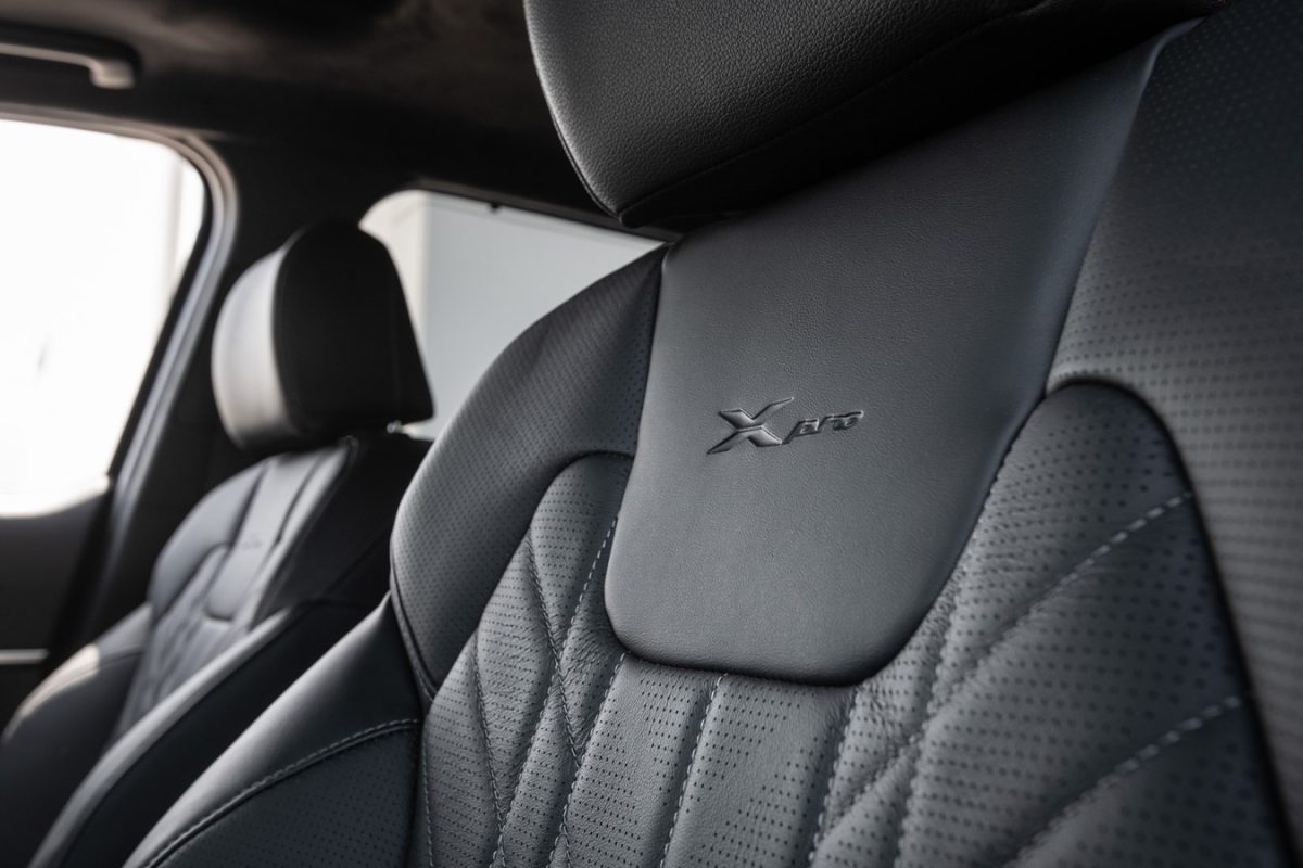 The new 2023 Kia Telluride X-Pro features new embossed seats with the X-Pro logo.