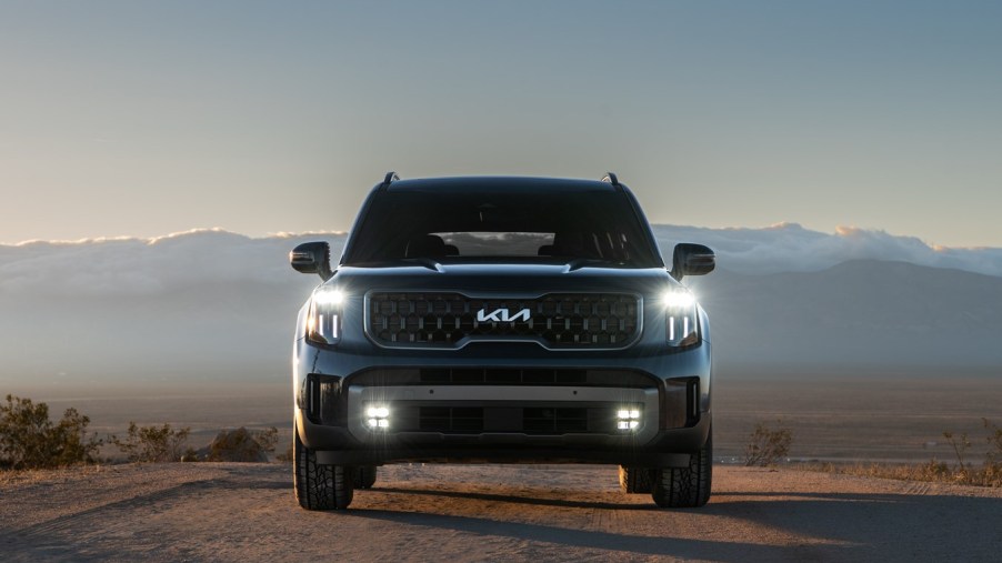 Front fascia of the 2023 Kia Telluride, redesigned for the new year.