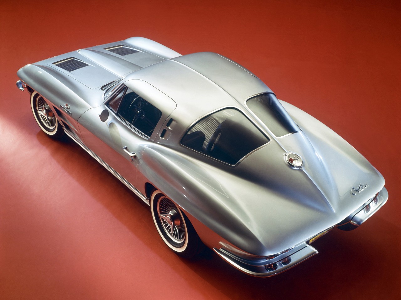 1963 Chevrolet Corvette rear shot displaying iconic split window rear end
