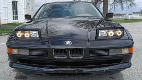 1992 BMW 850i front end with popup headlights open