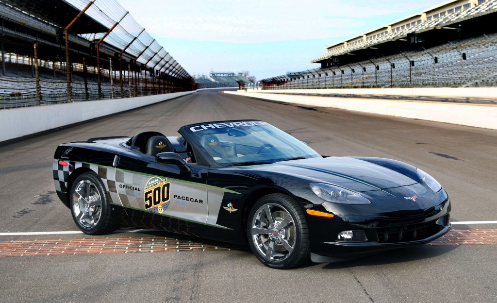 Black-silver 2008 Chevrolet Corvette Convertible Indy 500 Pace at Indianapolis Motor Speedway