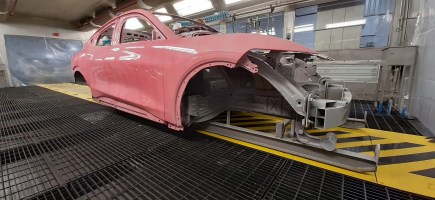 Ford Makes Awesome Mistake by Accidentally Painting Ford Mustang Mach-E Bubblegum Pink